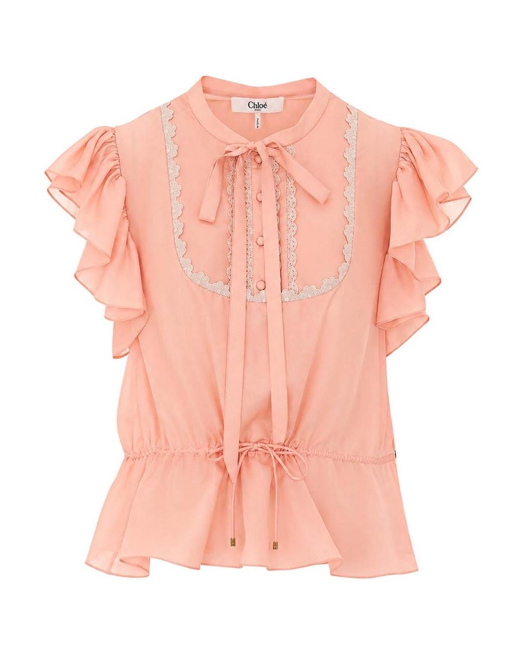 Chloé Pink Habotai Silk Top
