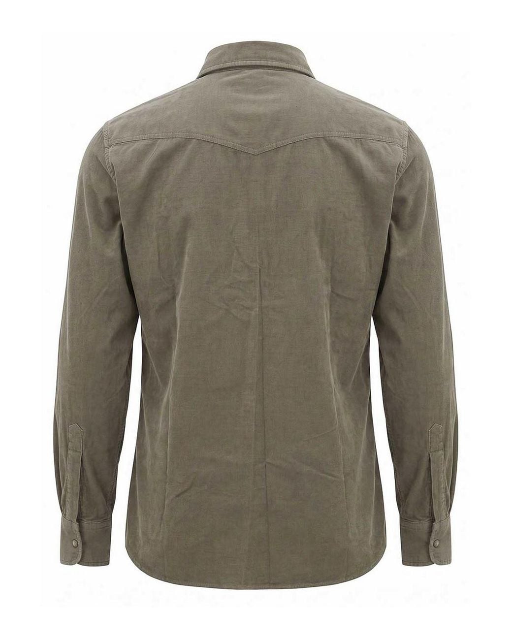 Brunello Cucinelli Green Corduroy Shirt for men