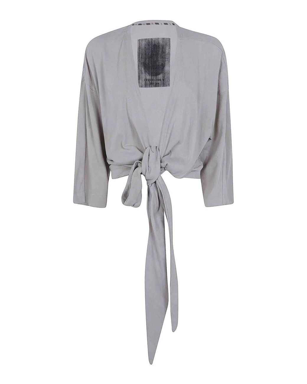 Ziggy Chen Gray Collarless Jersey T-Shirt