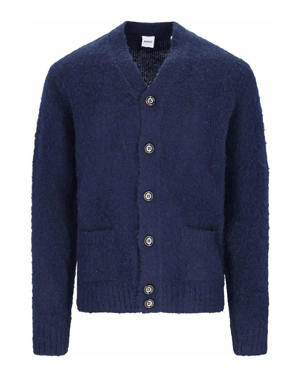 Aspesi Blue Wool Cardigan for men