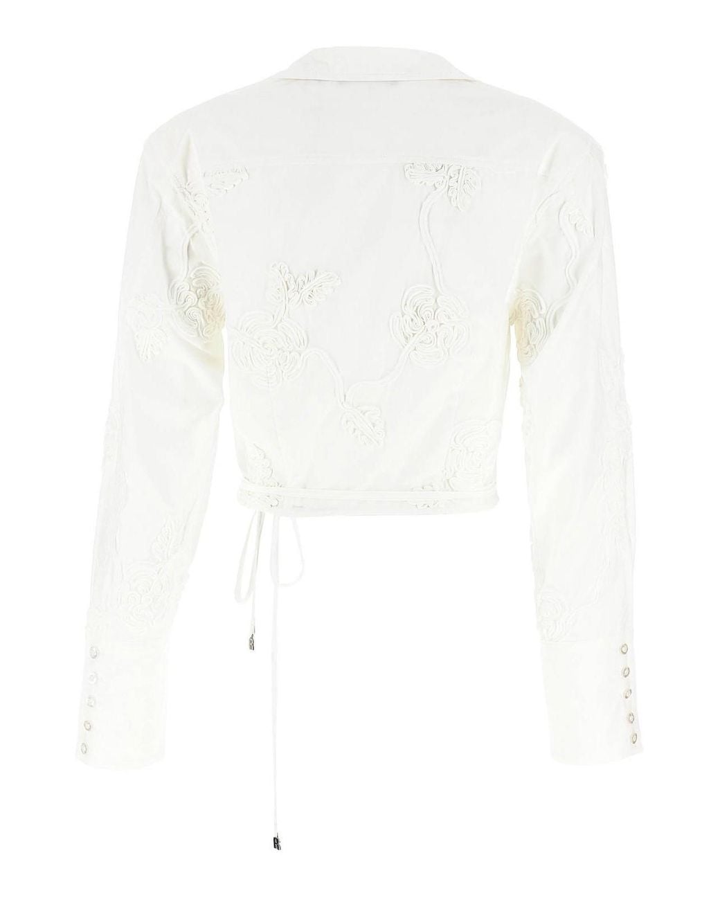 ROTATE BIRGER CHRISTENSEN White Wrap Cotton Shirt