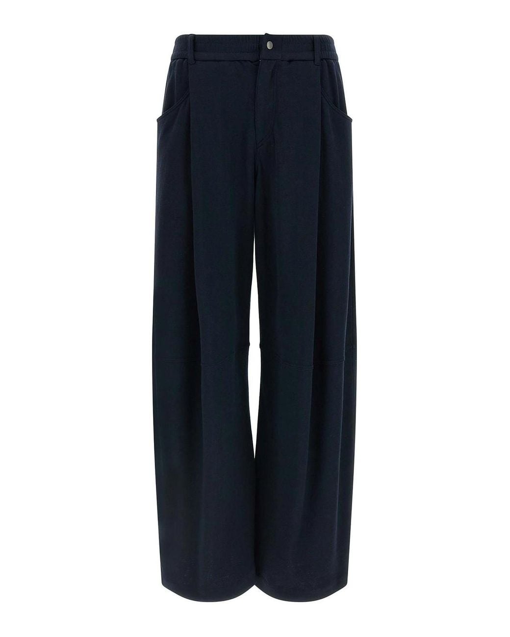 Brunello Cucinelli Blue Cotton Silk Trousers