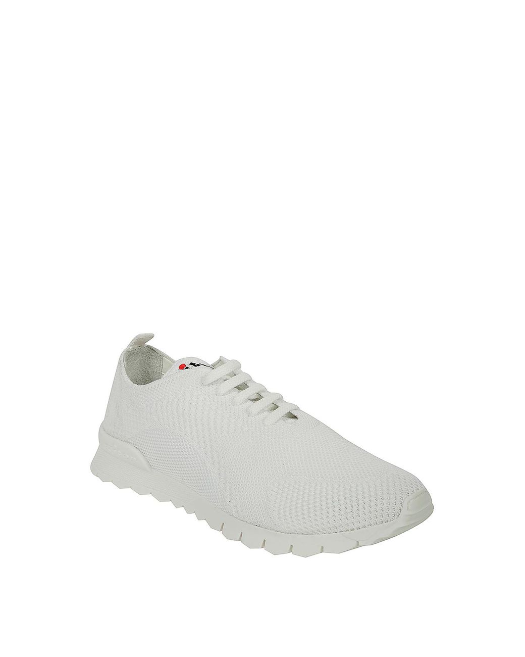 Kiton White Knitted Stretch Sneakers for men