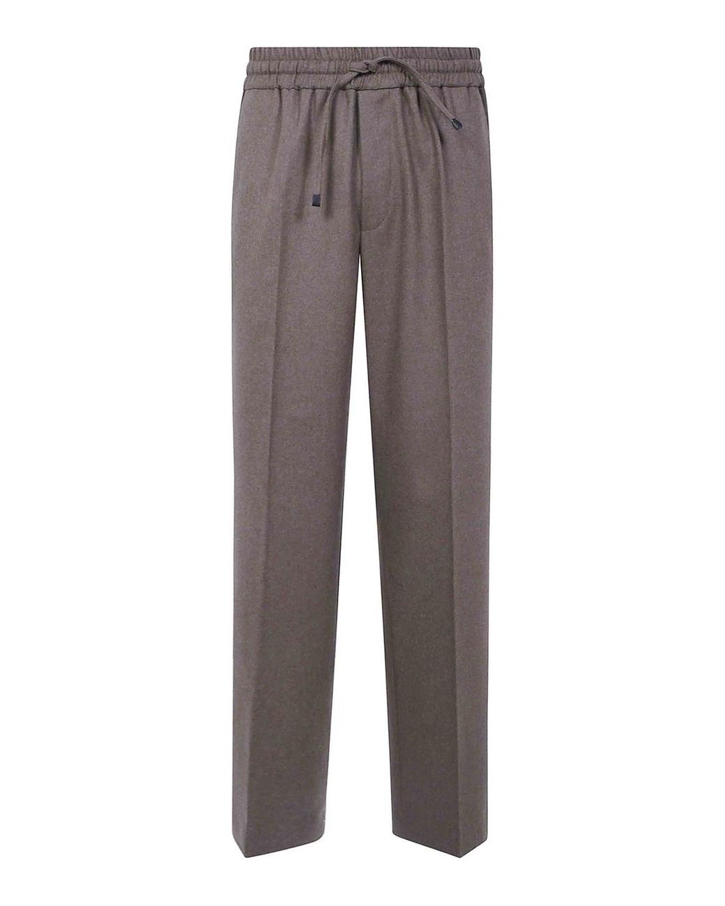 Drole de Monsieur Gray Elastic Waist Flannel Pants for men