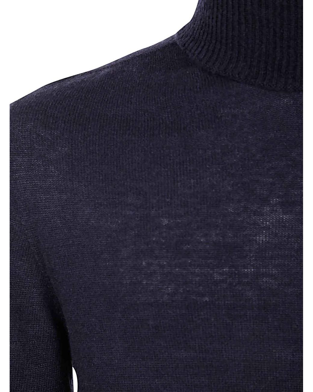 MD75 Blue Turtle Neck Cashmere Sweater for men