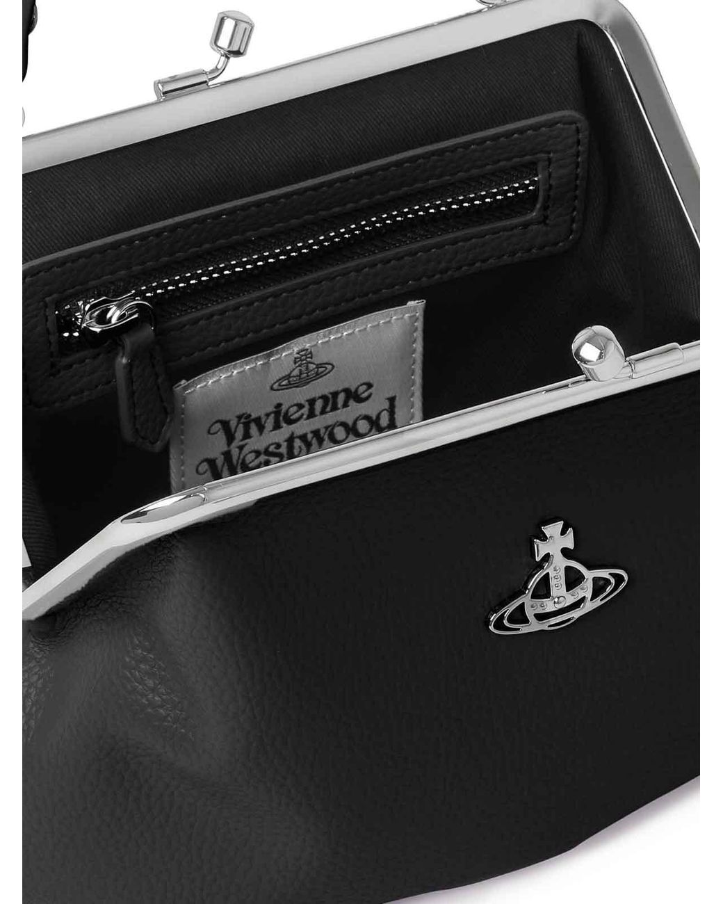Vivienne Westwood Black Granny Frame Bag With Logo