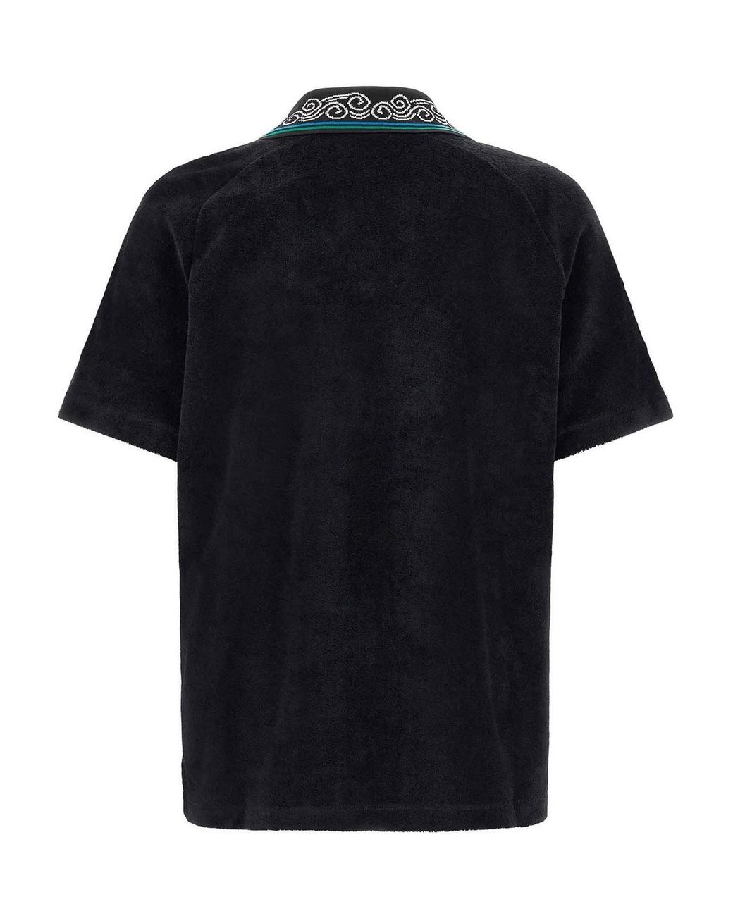 Casablanca Black Towelling' Jacquard Polo Shirt for men