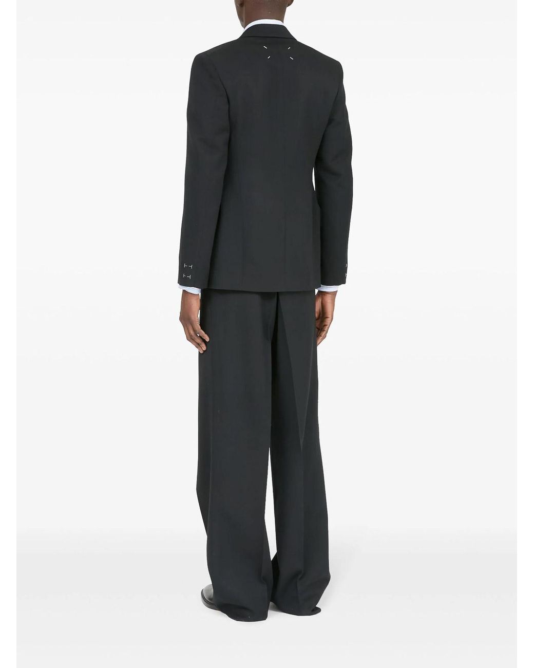Maison Margiela Black Four-Stitch Wool Blazer for men