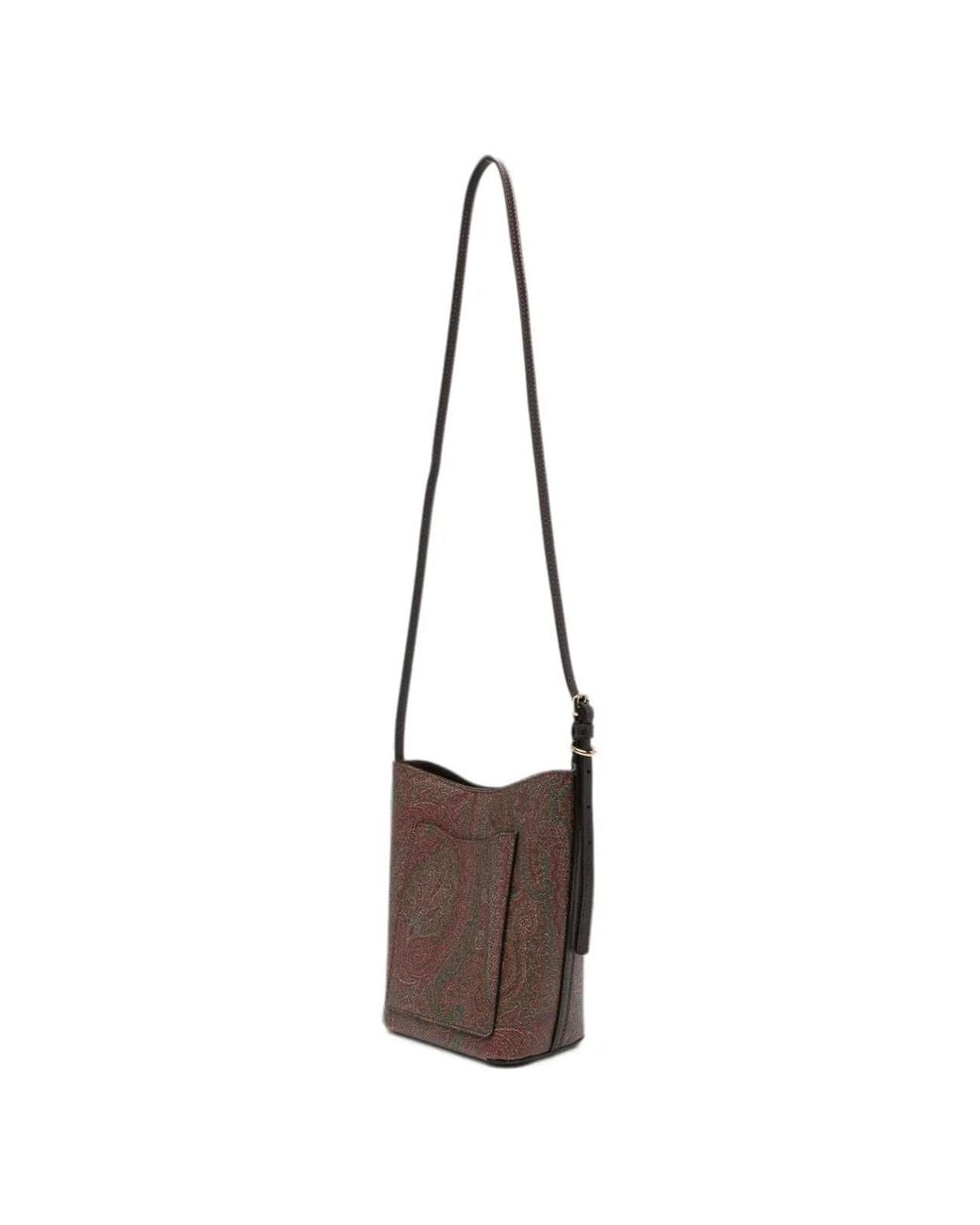 Etro White Arnica Paisley Bucket Bag