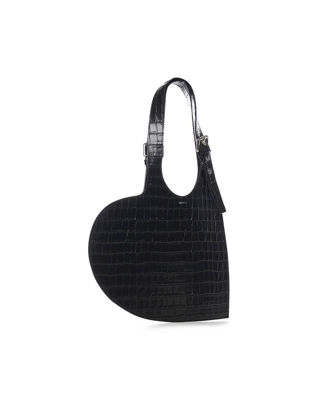 Coperni Black Croco Heart Leather Bag