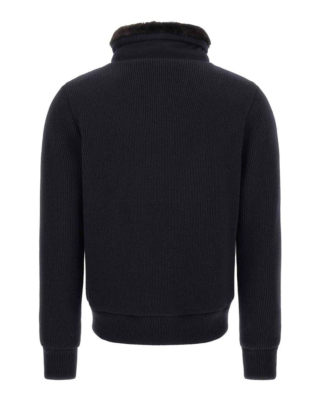 Moorer Blue Levion Wool And Cashmere Bomber Jacket for men