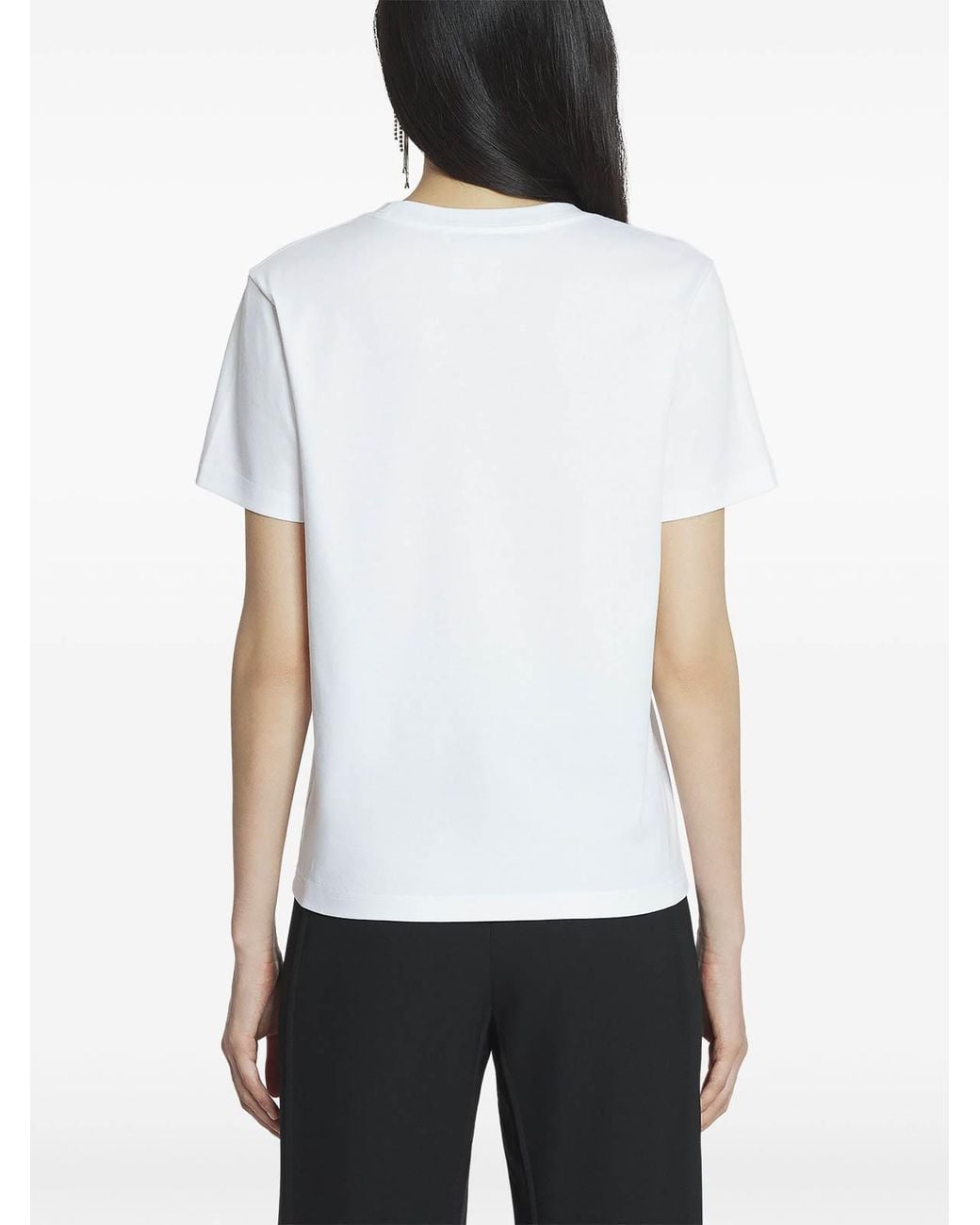 Lanvin White Embroidered Script Logo T-Shirt