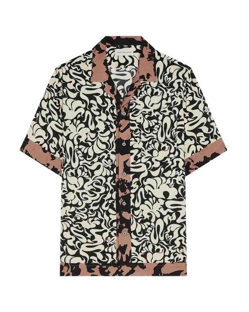Dries Van Noten Black Boxy Viscose Shirt