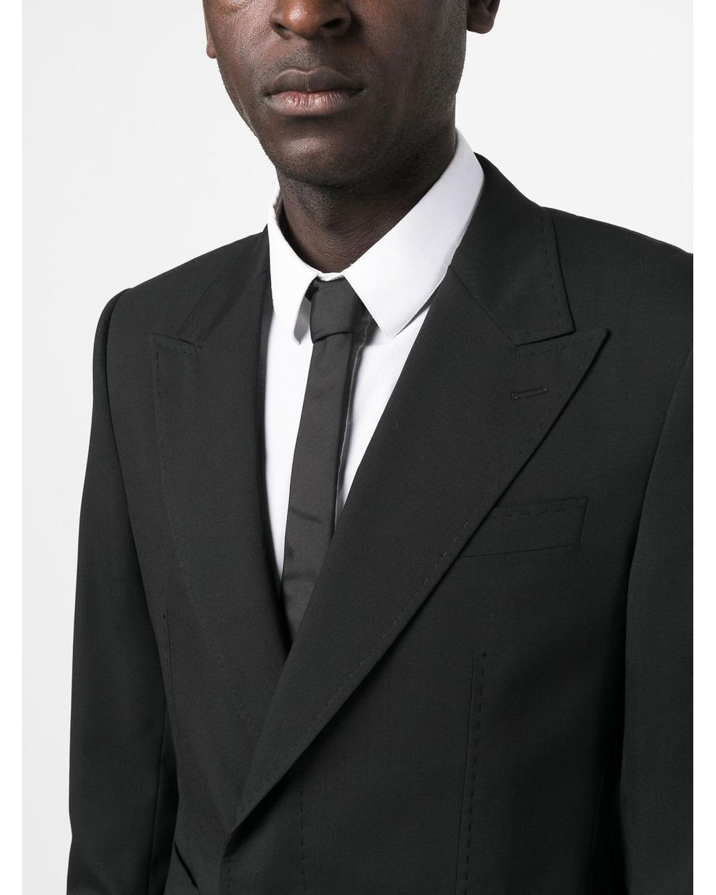Dolce & Gabbana Black Single-Breasted Wool Blazer With Peak Lapels for men