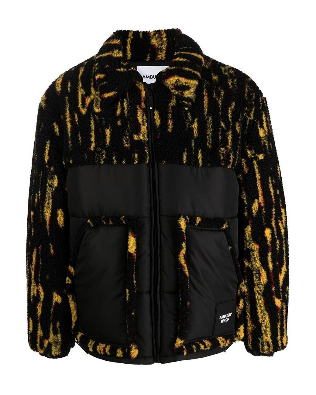 Ambush Black Faux-Shearling Quilted Jacket for men