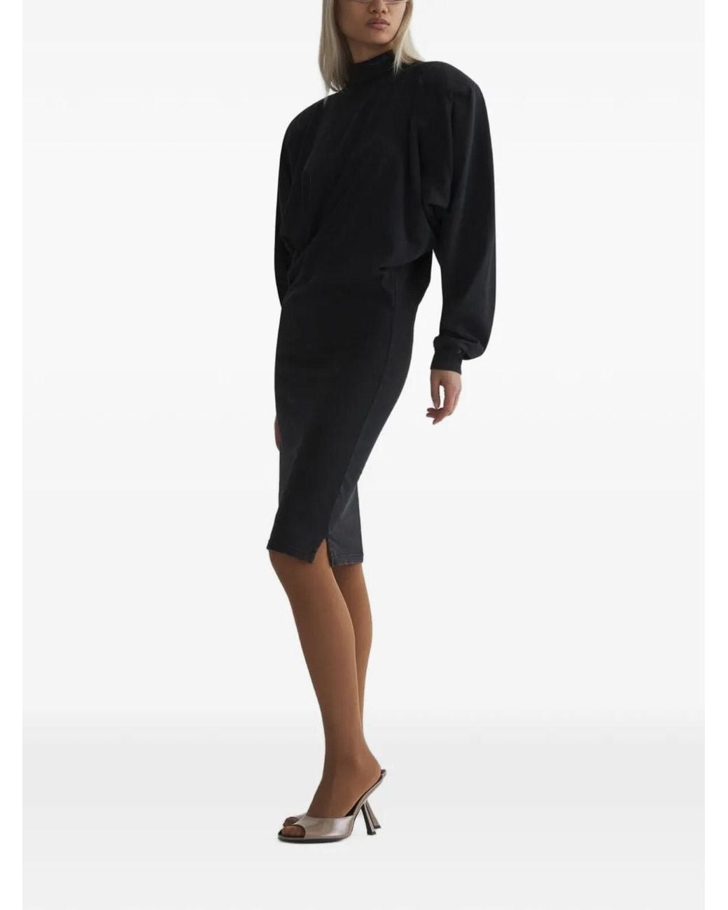 Mugler Blue Bat Sleeves T-Shirt Dress