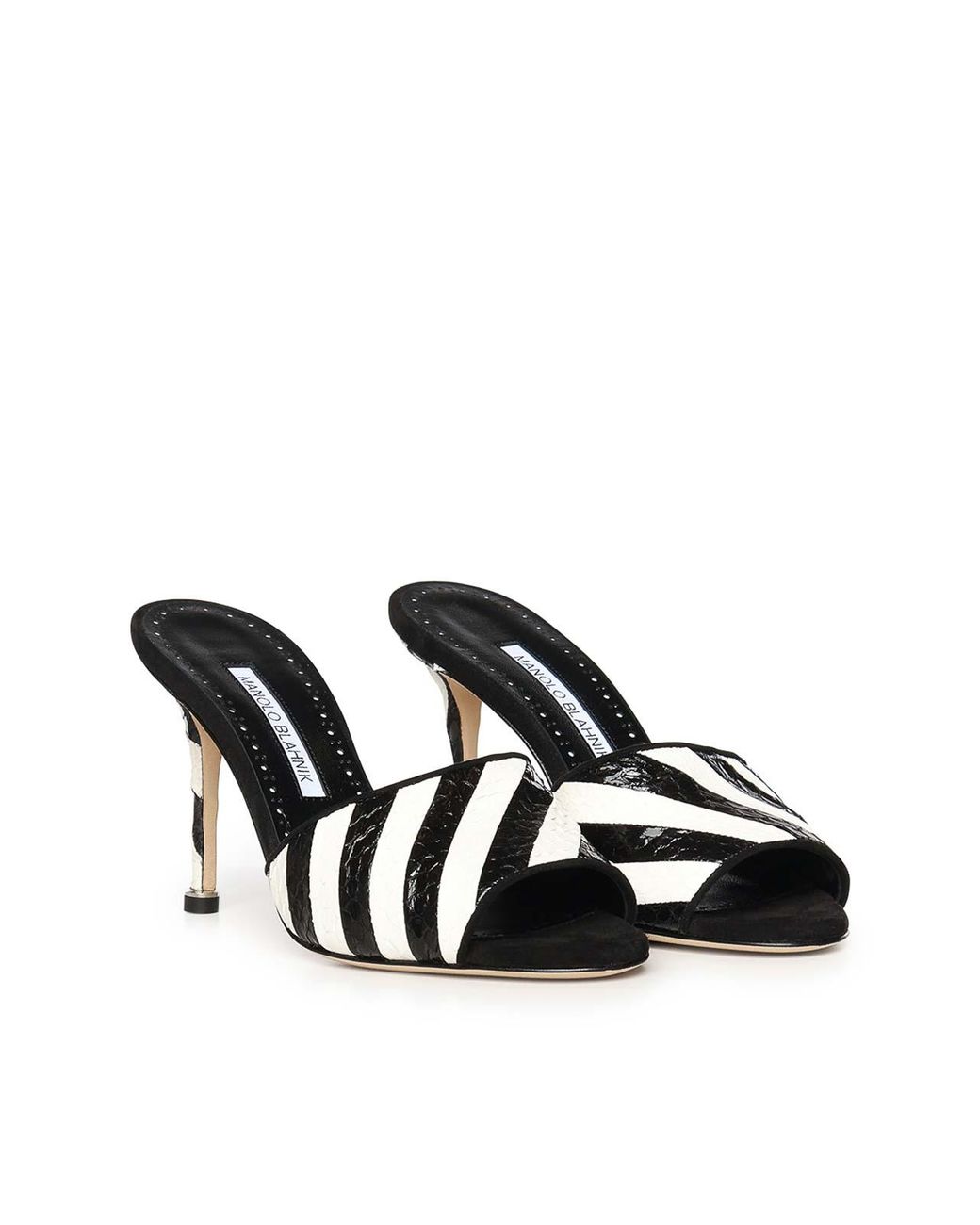Manolo Blahnik White Sandals Elaphe Carinata