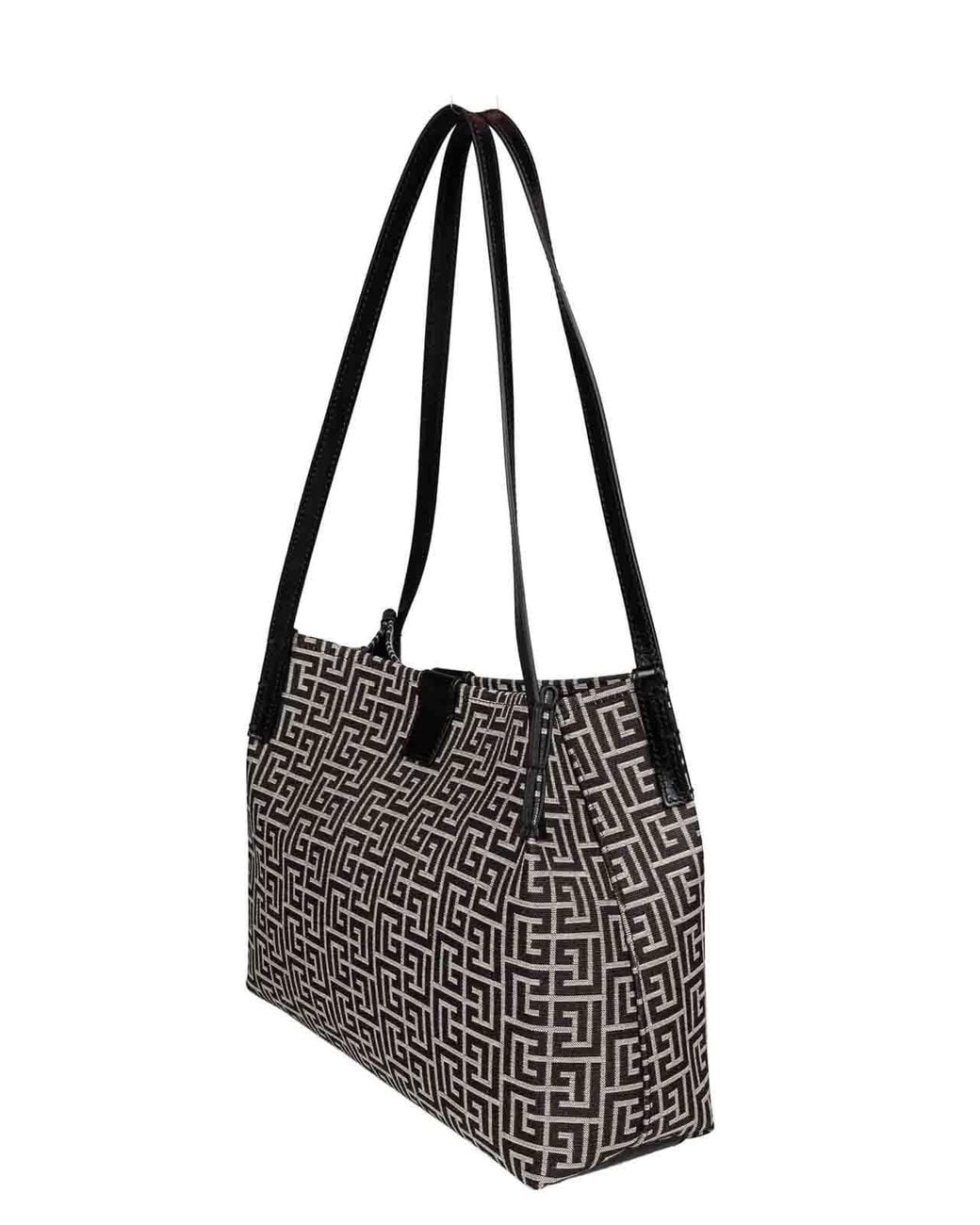 Balmain Black Balmain Release Canvas And Leather Shopper Bag, Ivory Shopping