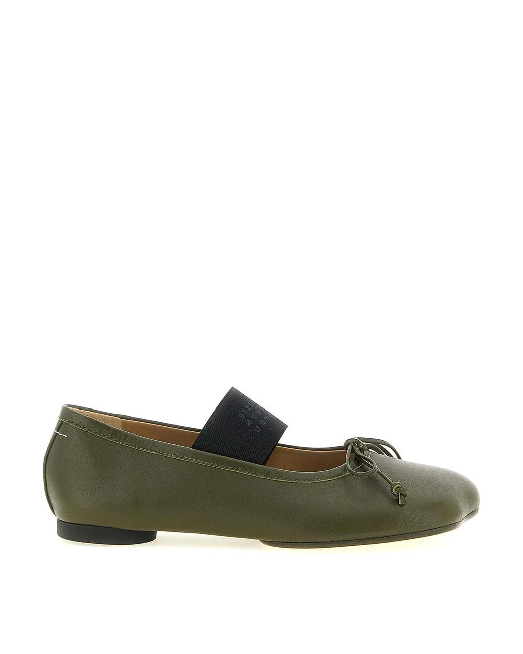 MM6 by Maison Margiela Green Anatomic Numeric Ballet Flats