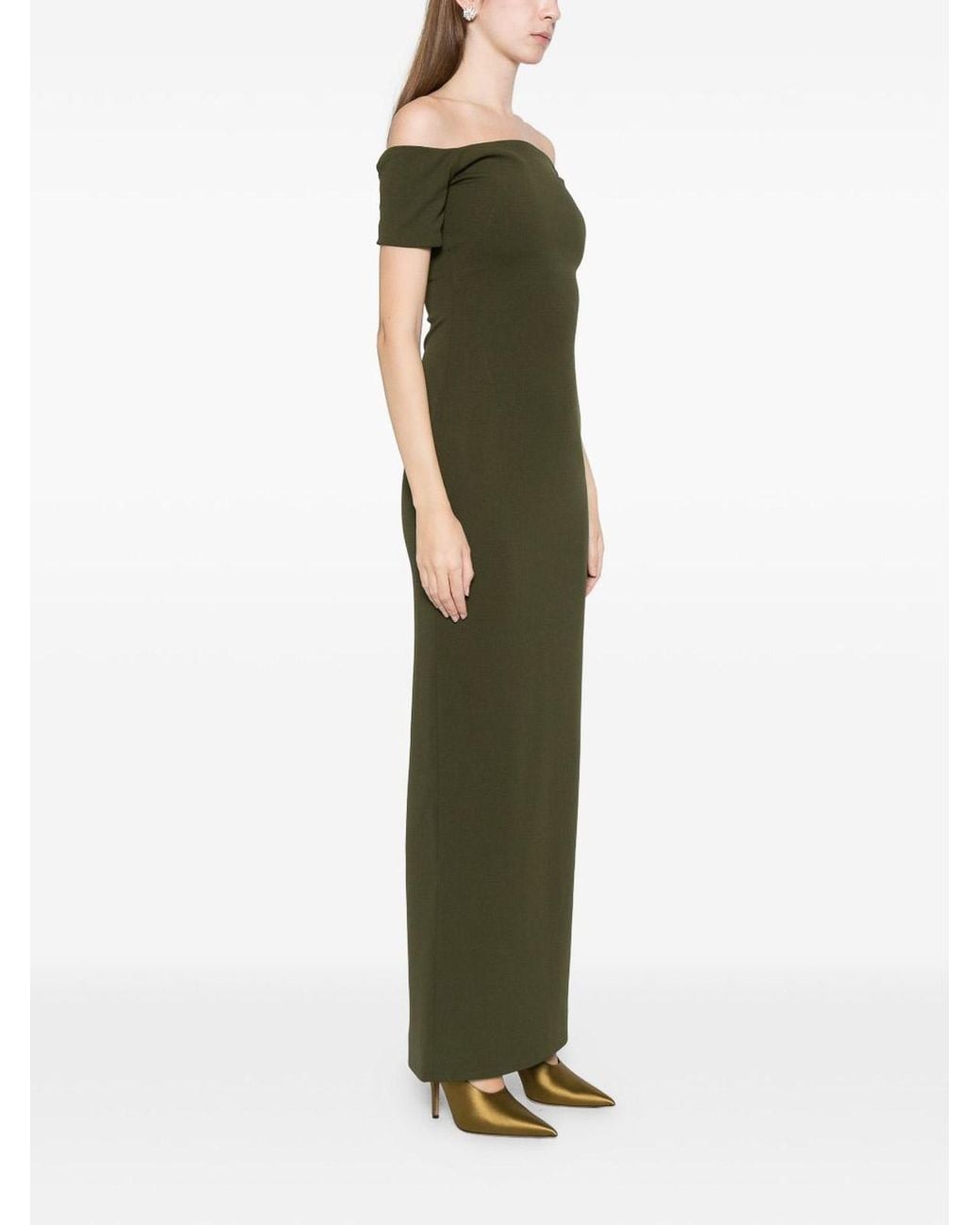 Solace London Green Dress With Shoulders