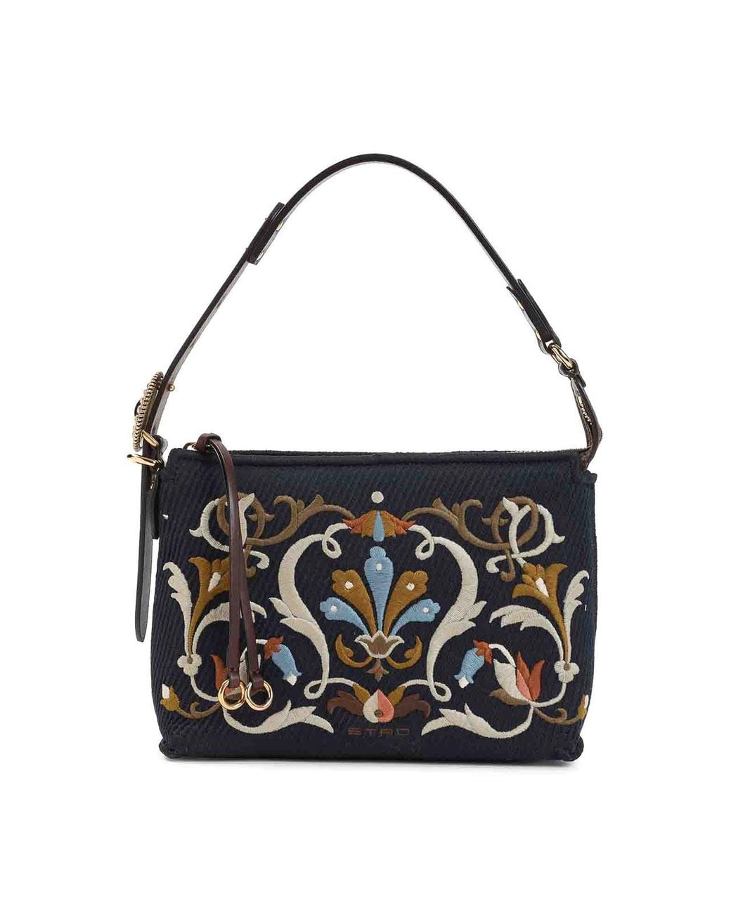 Etro Black Canvas Hobo S Shouldel Bag