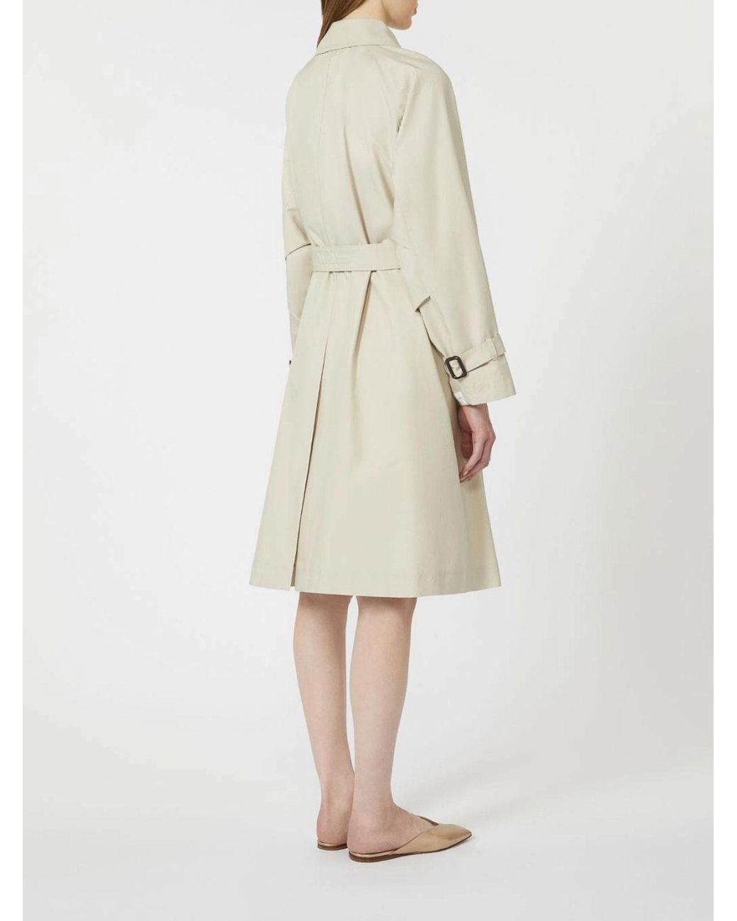 Max Mara Natural Double-Breasted Water-Repellent Twill Trench Coat