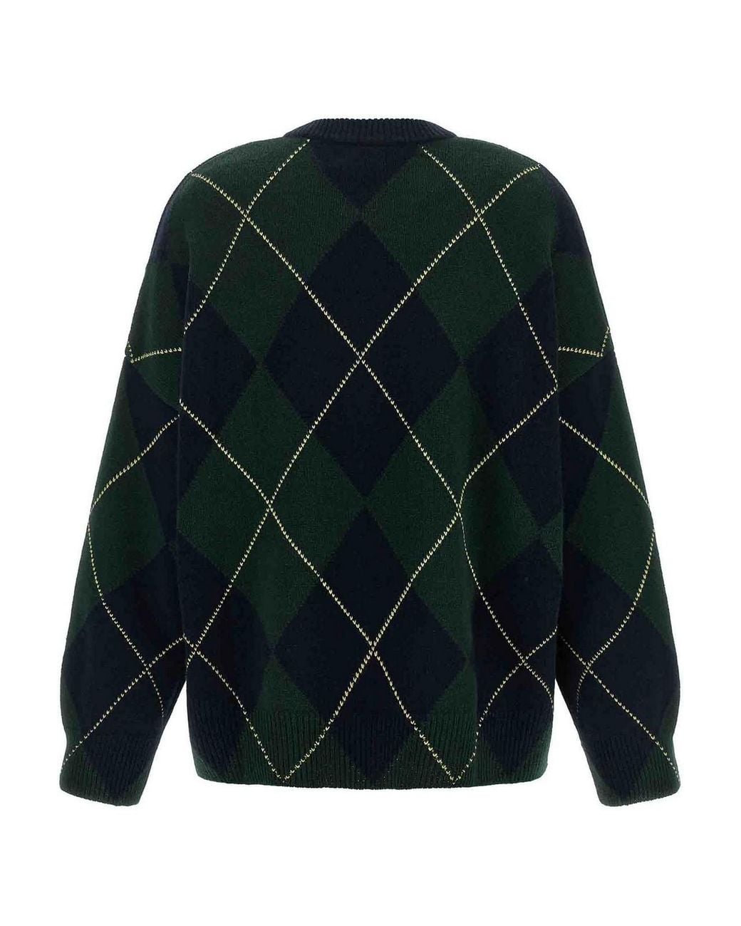 Be You Green Diamond-Shaped Crew Neck Sweater