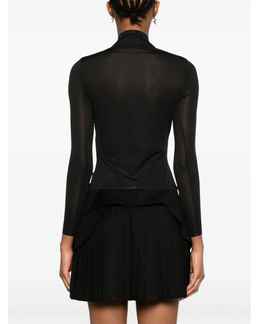 Courreges Black Second Skin Mockneck Top