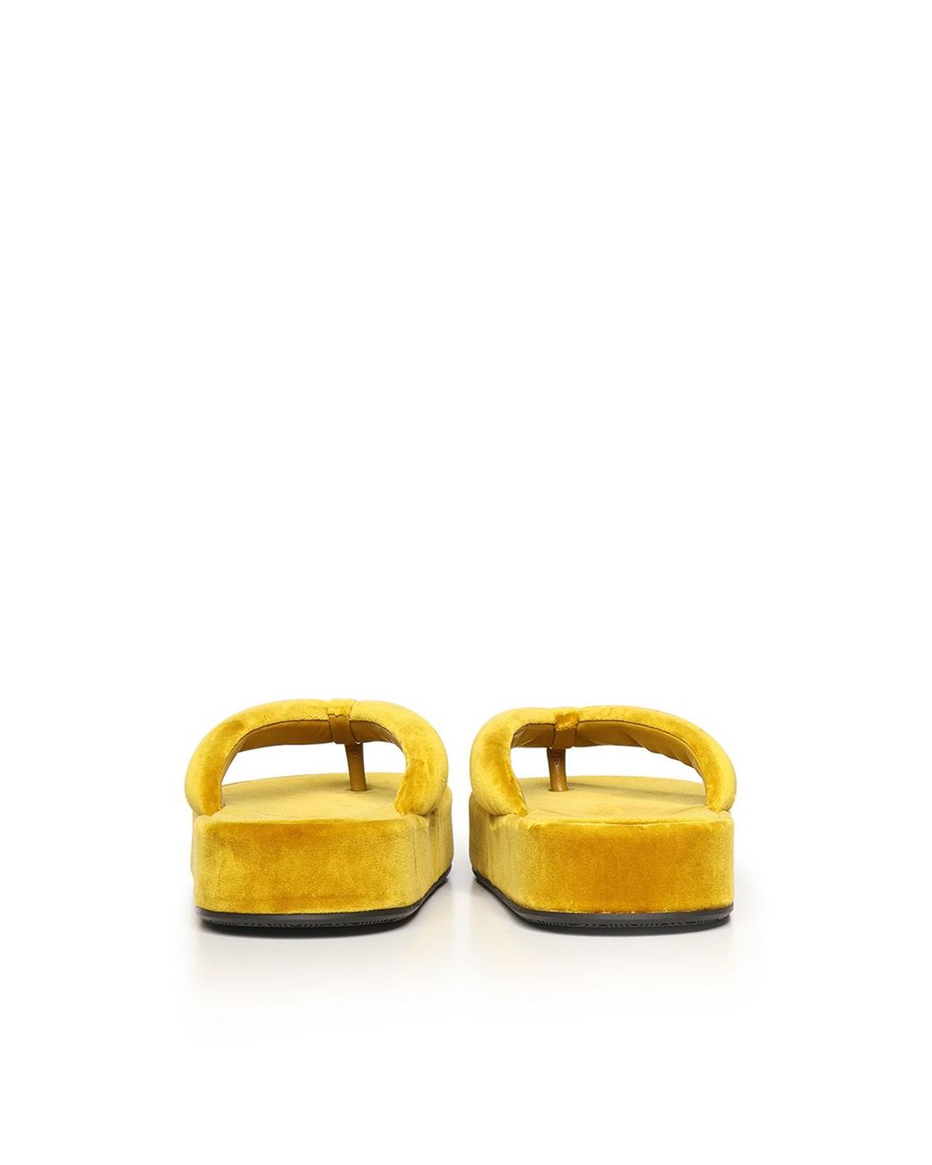 Balenciaga Yellow Jet Lag Velvet Flip-Flops