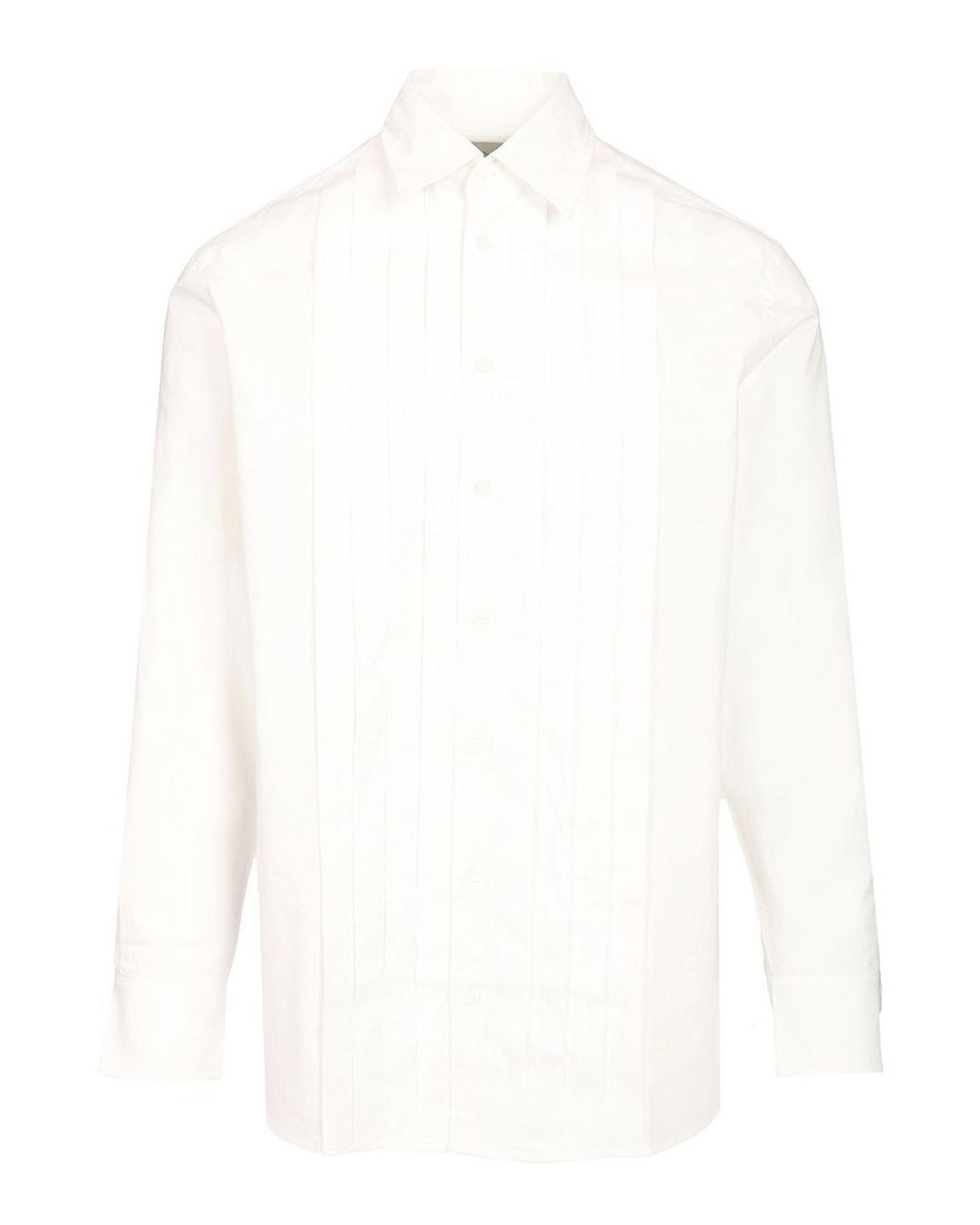 Paul Smith White Shirt With Pleats On The Front for men