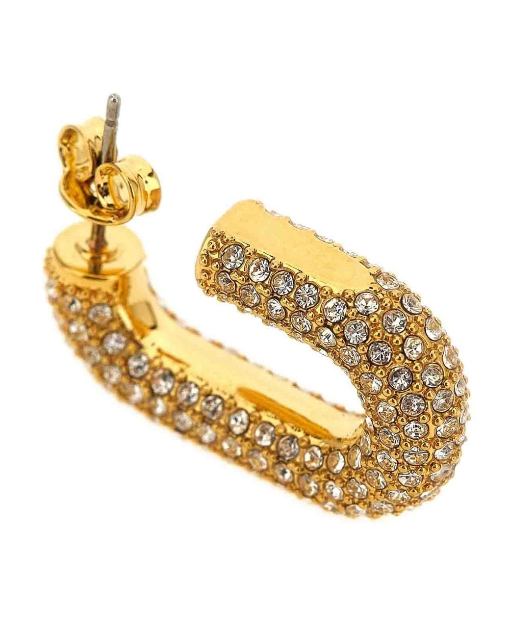 Rabanne Metallic Earrings With Crystals