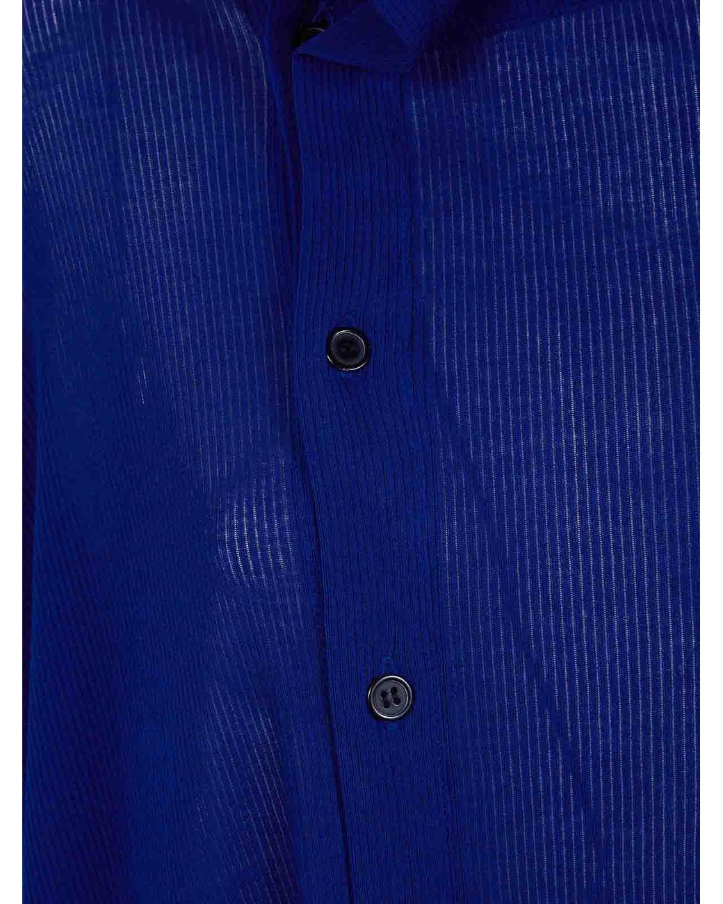 Y's Yohji Yamamoto Blue Asymmetric Cardigan With Collar