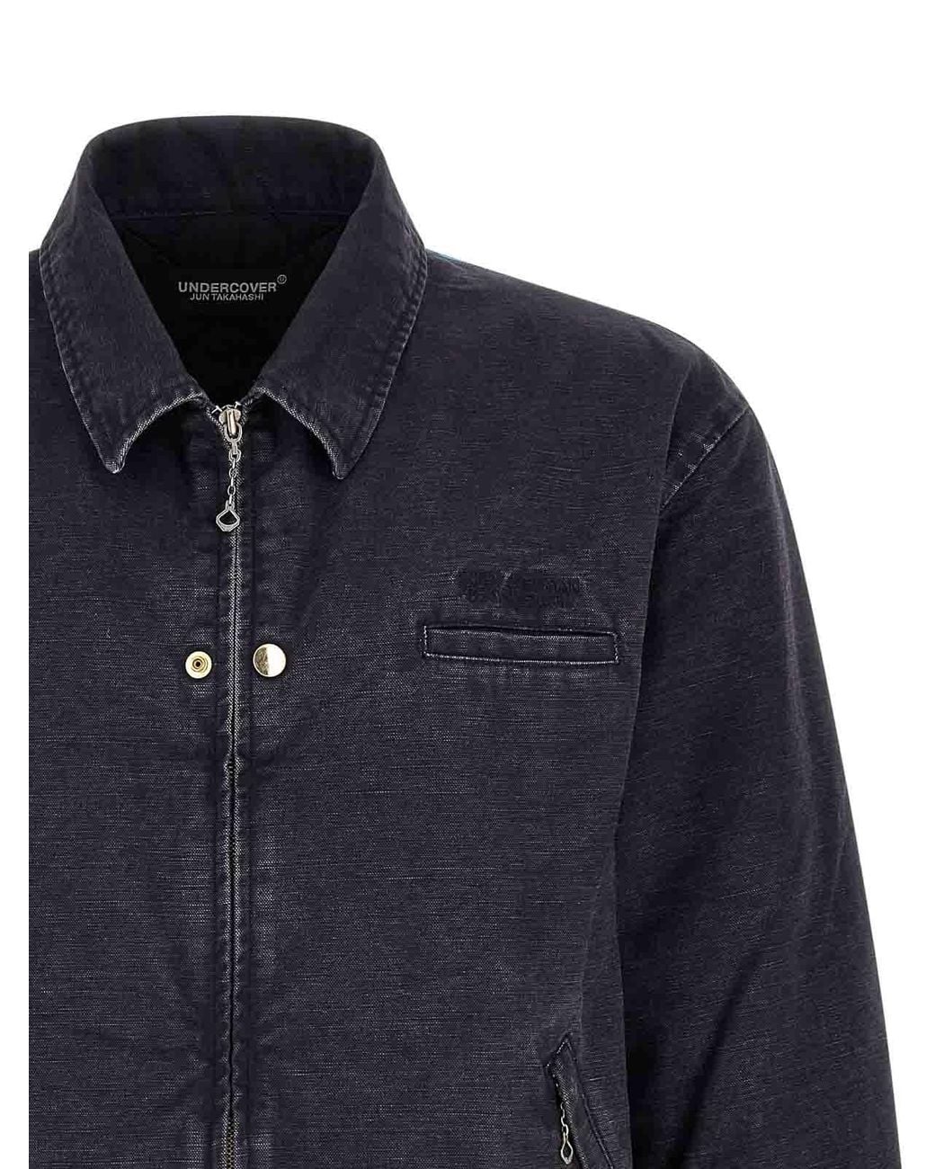 Undercover Black Cotton Jacket With Photo Print for men
