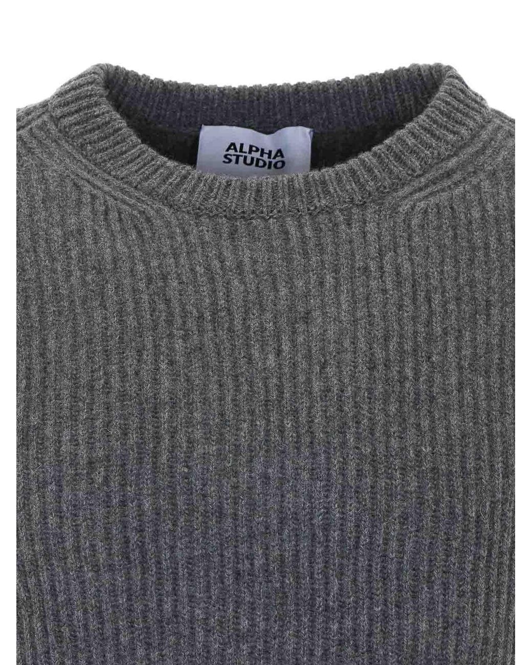 Alpha Studio Gray Sweater for men