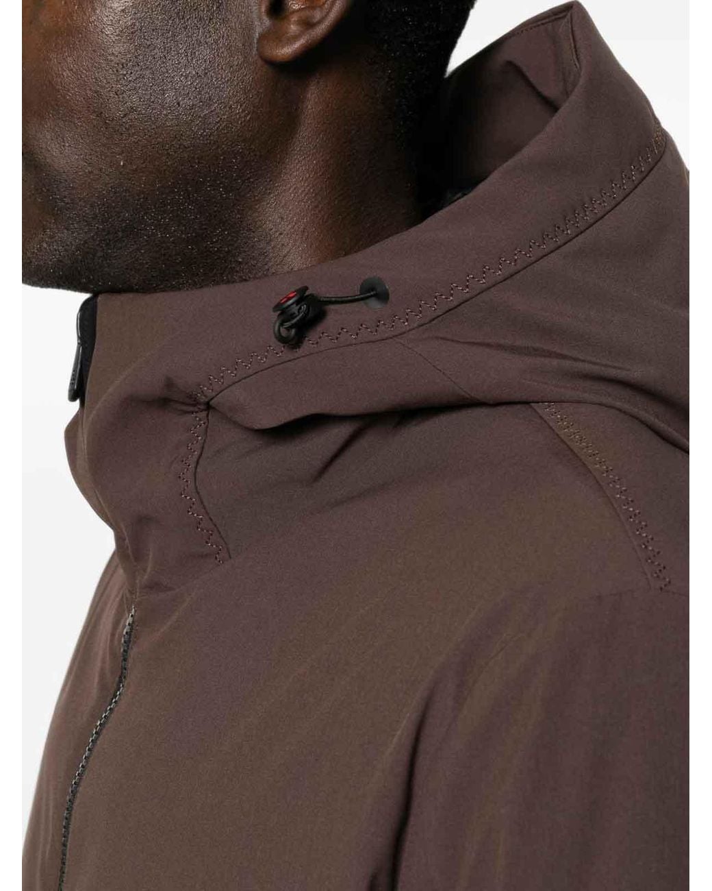 Peuterey Brown Loge Puffer Jacket With Pockets And Hood for men