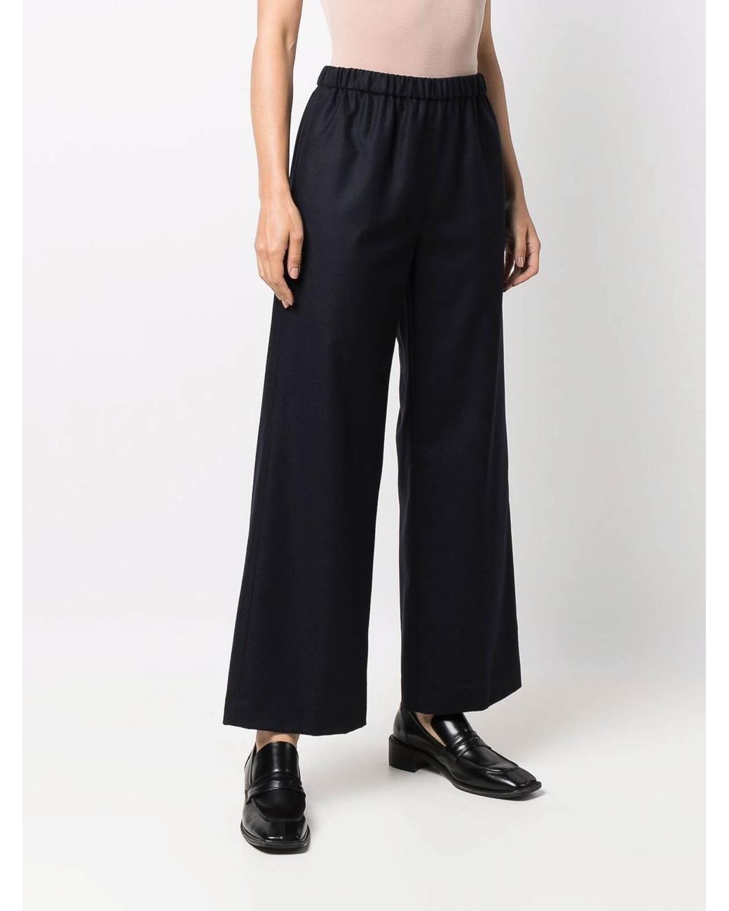 Aspesi Blue Wide-Leg Wool
