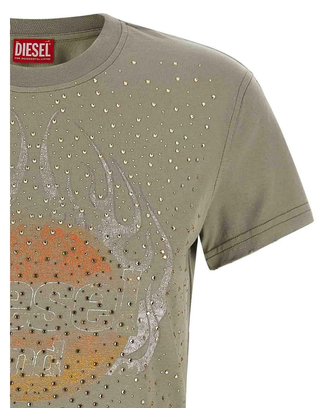 DIESEL Gray T-Maggy-Cry Cotton T-Shirt