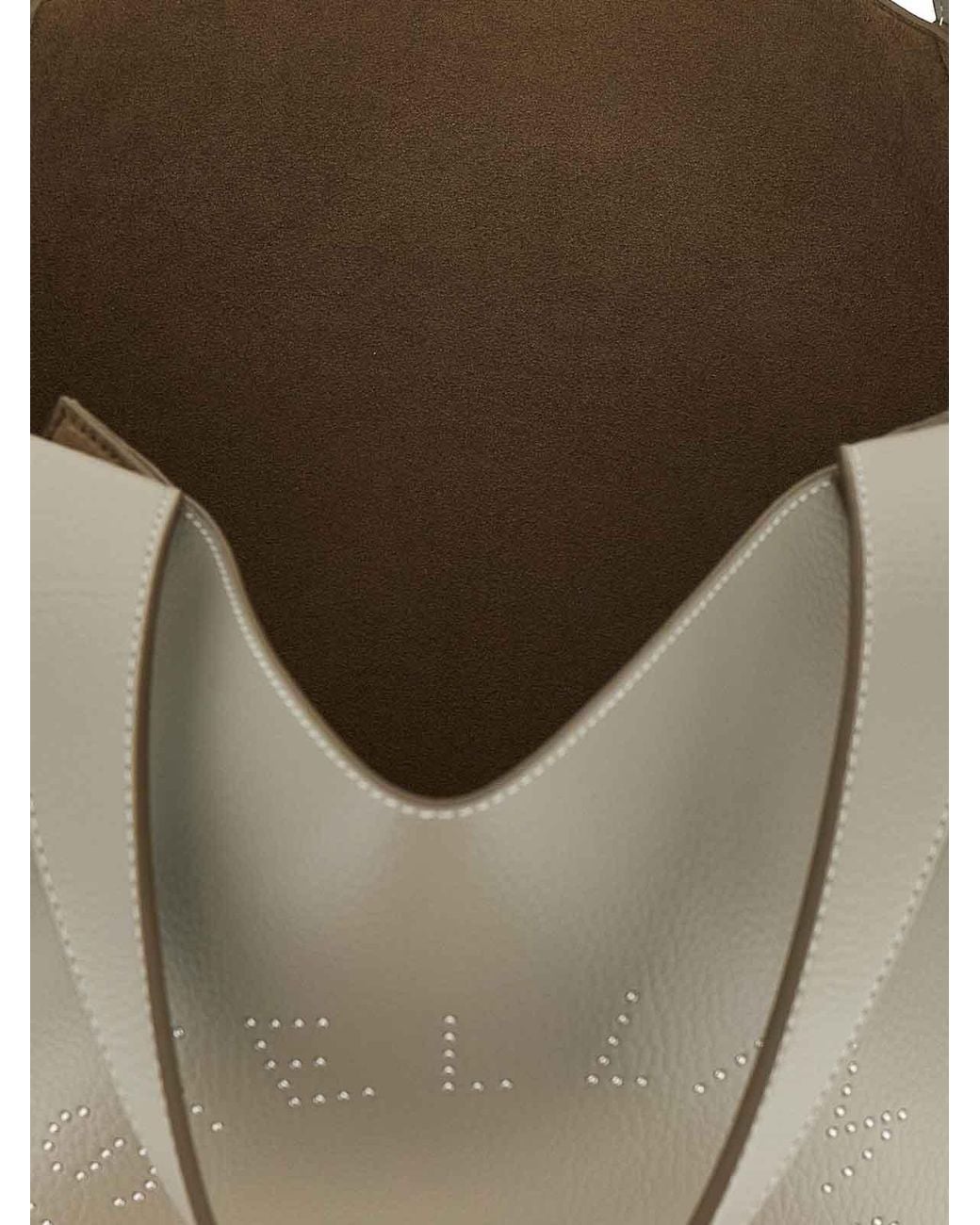 Stella McCartney Natural Logo-Printed Studded Tote Bag
