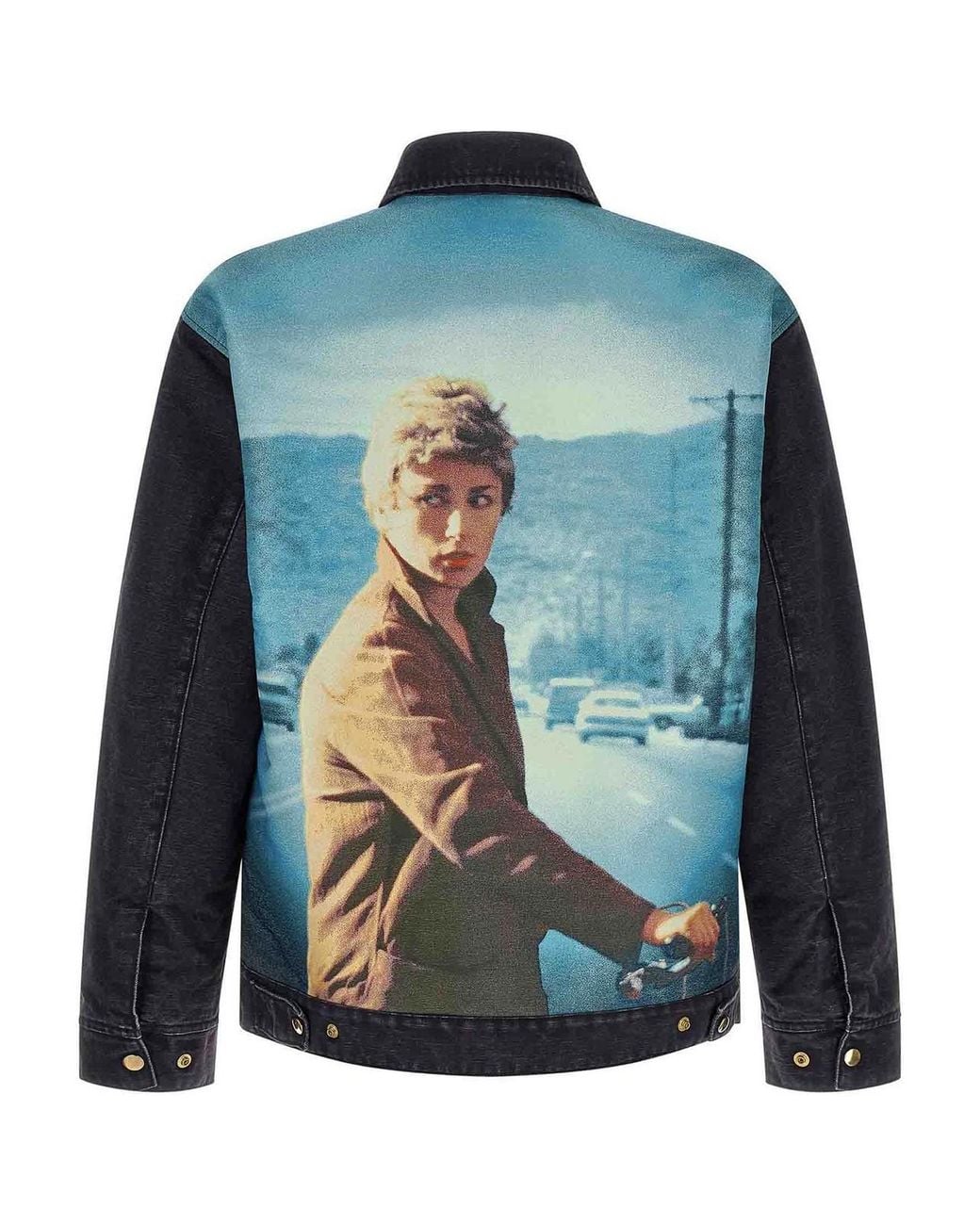 Undercover Black Cotton Jacket With Photo Print for men