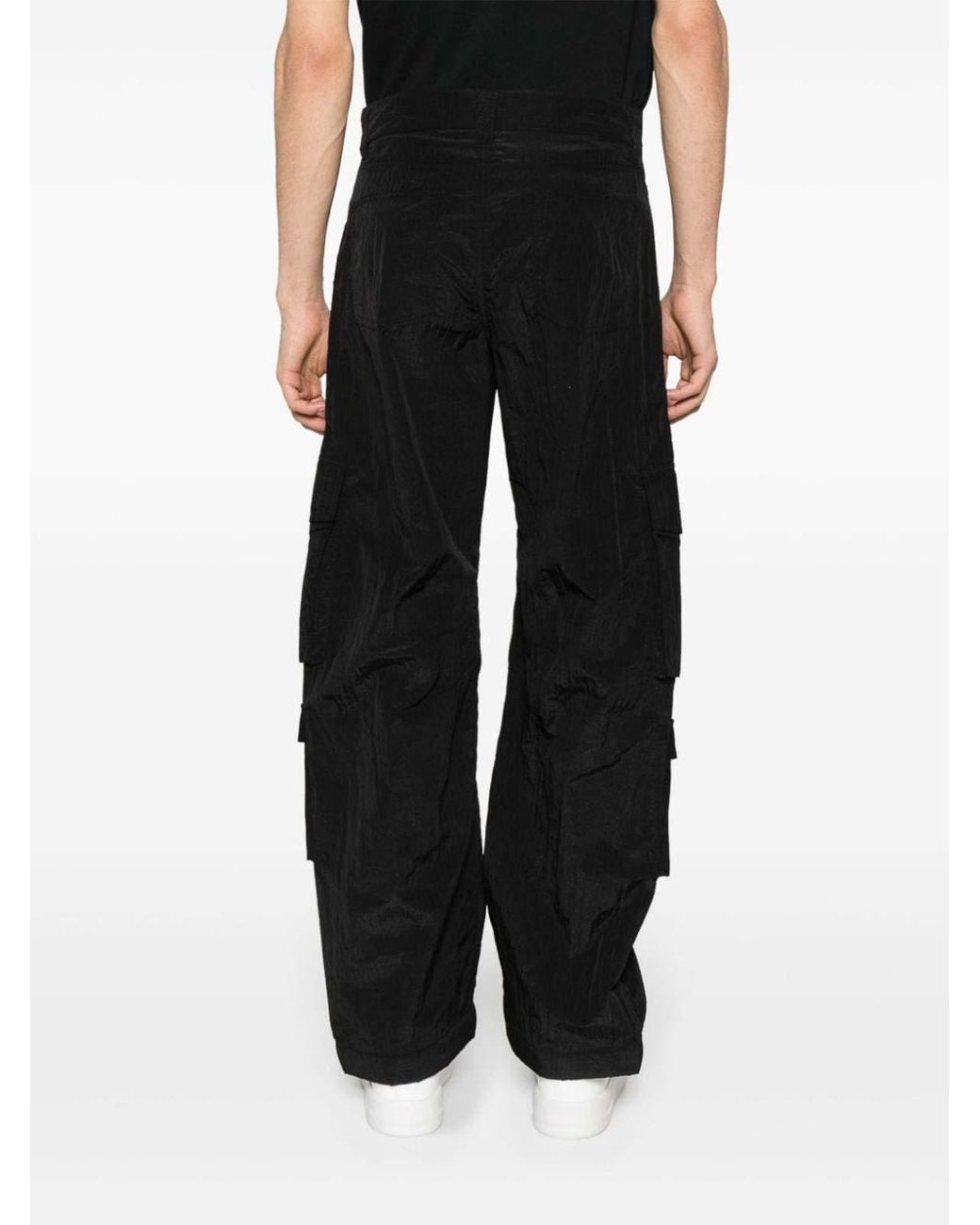 Golden Goose Deluxe Brand Black Cargo Trousers "Star" for men