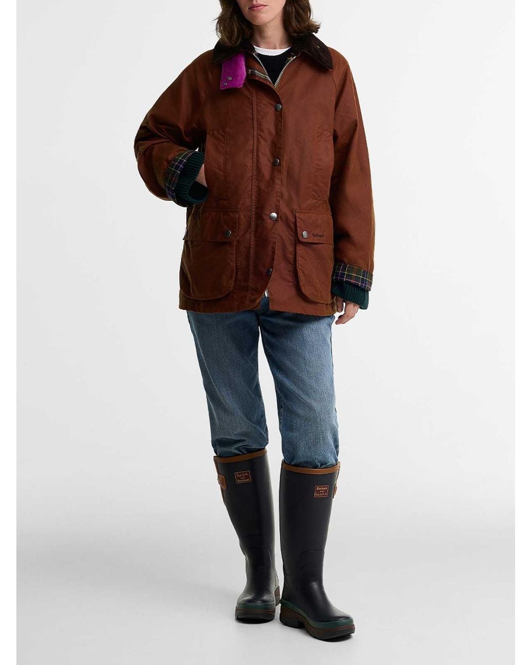 Barbour Red Paul Smith X Beaufort Waxed Jacket