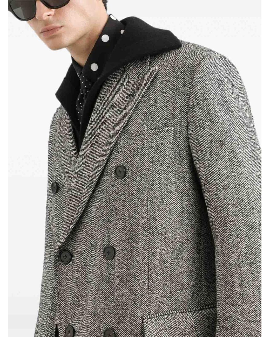 Dolce & Gabbana Gray Coat for men