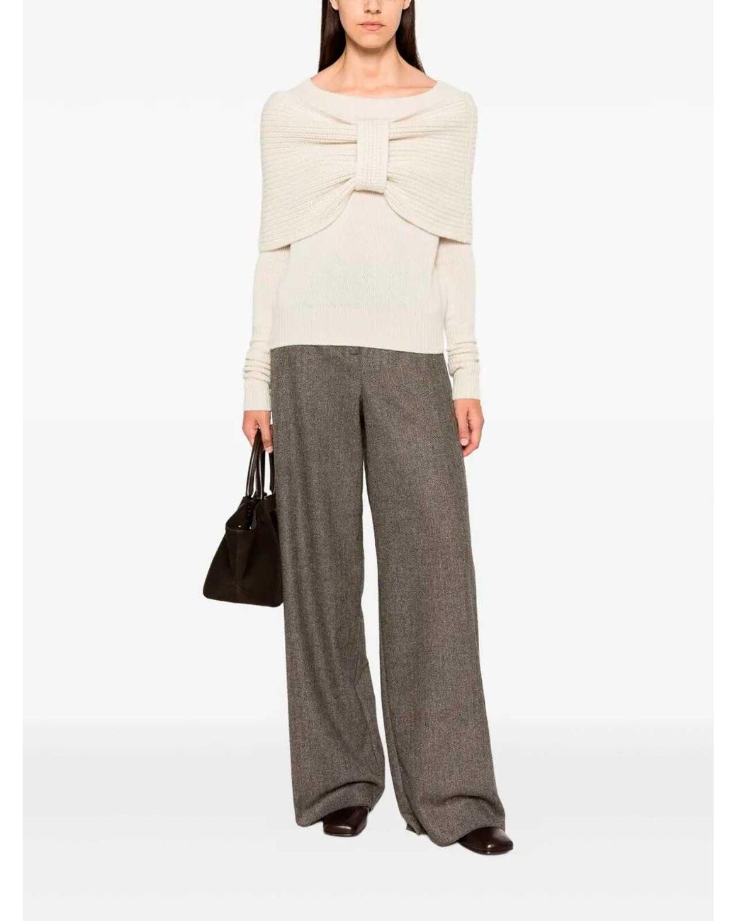 Ermanno Scervino Natural Round Neck Sweater