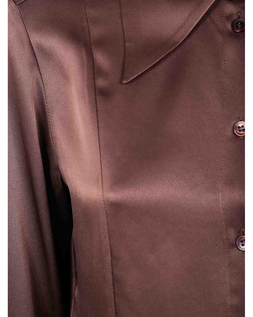 By Malene Birger Brown Rosiannas Satin Classic Shirt