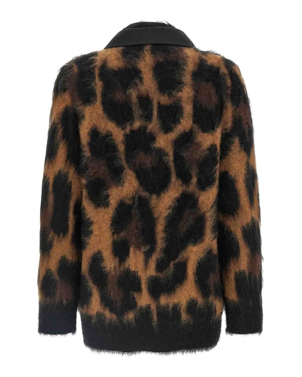 Sacai Black Cardigan With Double-Breasted Insert