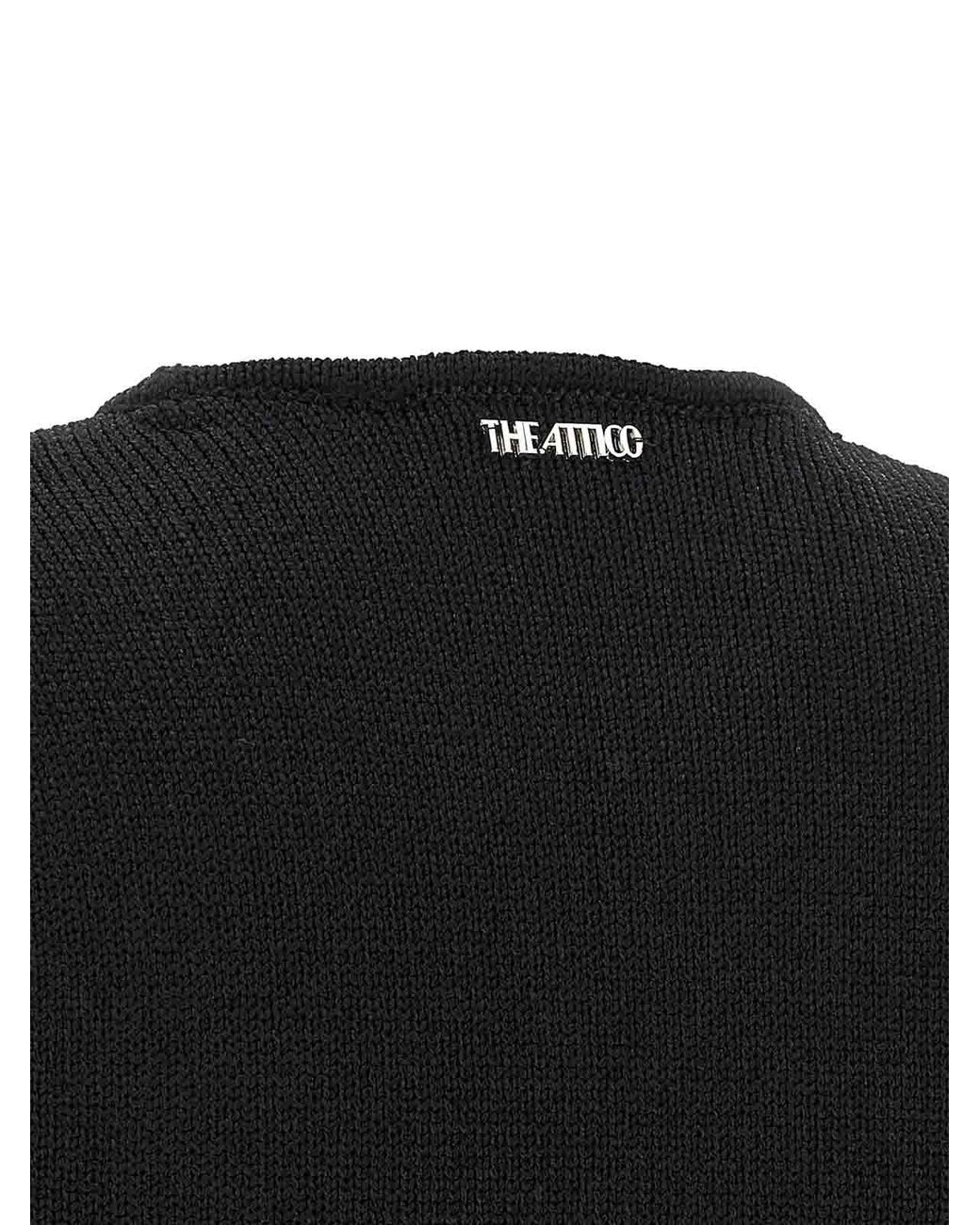 The Attico Black Fringed Dress