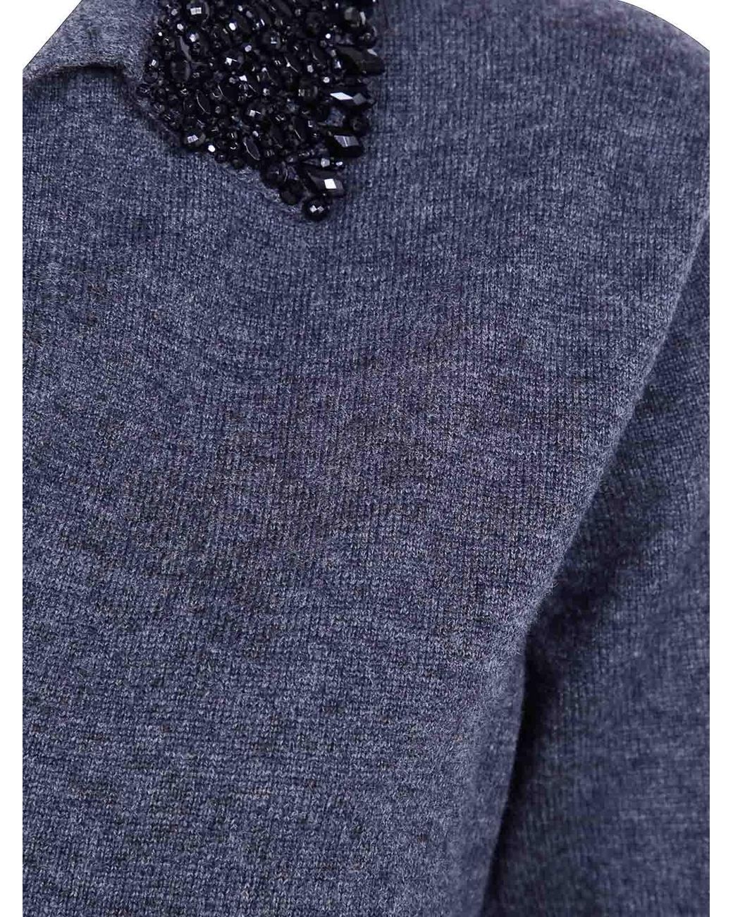 Semicouture Blue Margy Short Sleeves Polo Neck