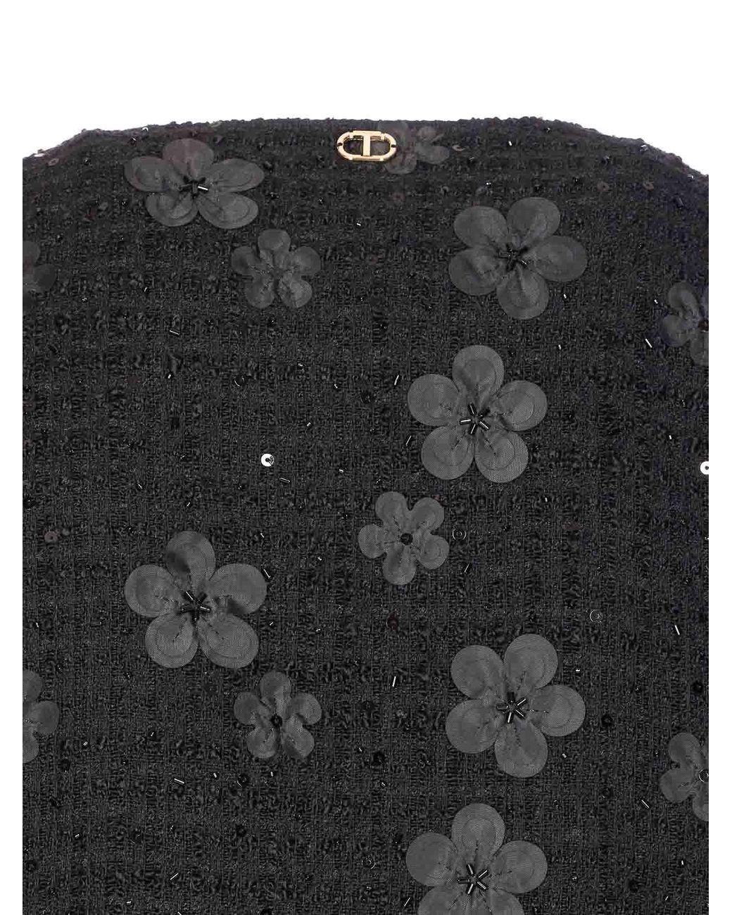 Twinset Black Jacket Frontal Buttons Closure