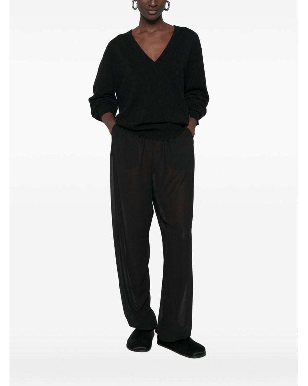 Extreme Cashmere Black Cashmere Crewneck Sweater