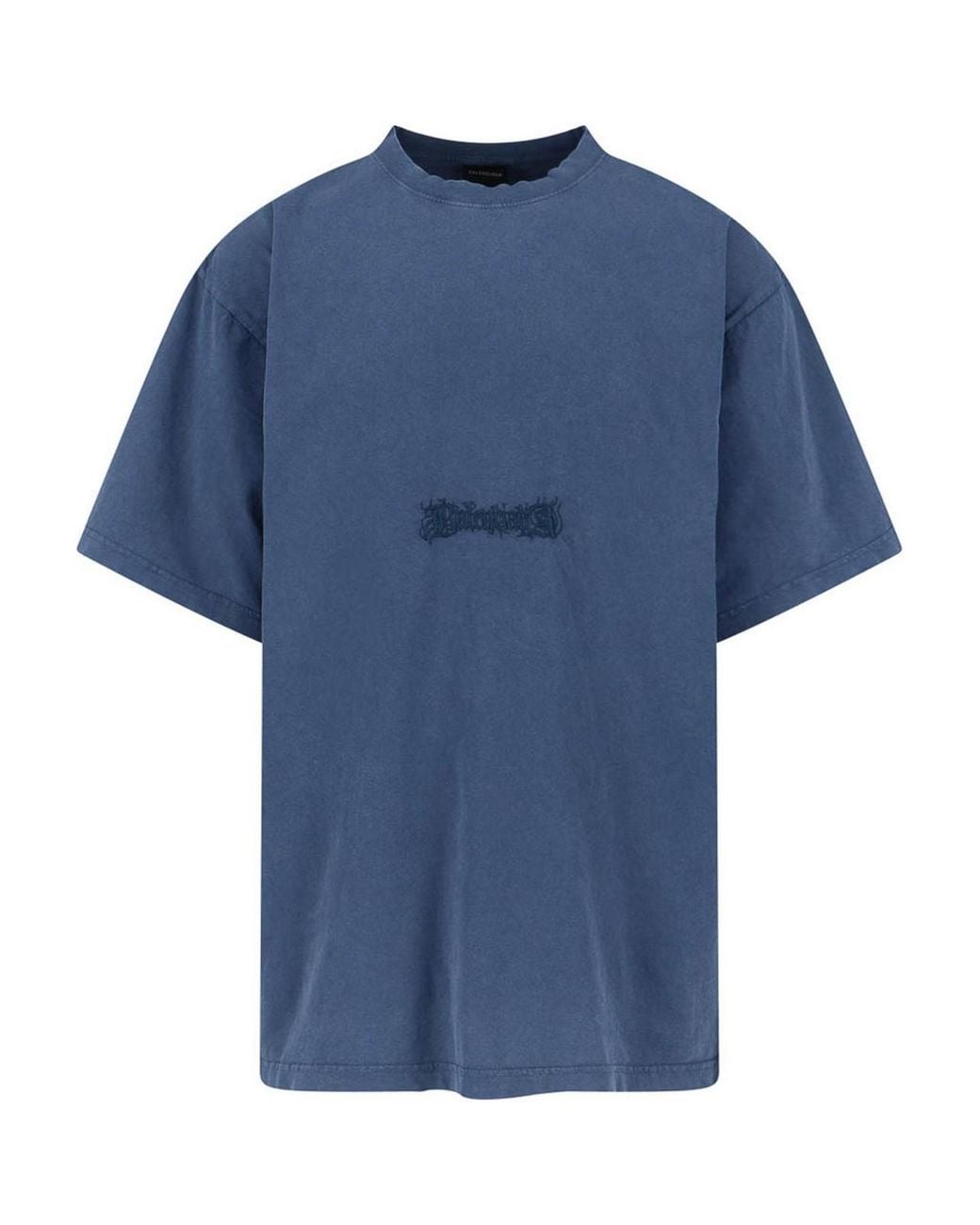 Balenciaga Blue Logo T-Shirt for men